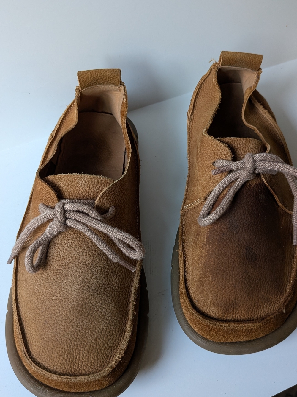 Women's Casual Suede Lace-Up Loafers in Tan - Picture 2 of 5